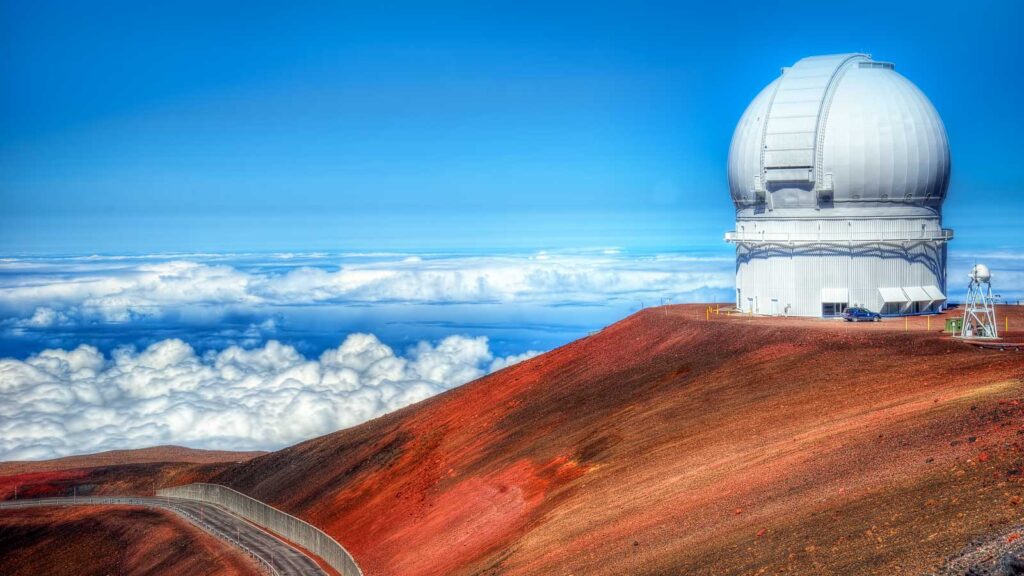 Road to Mauna Kea Observatories Hawaii