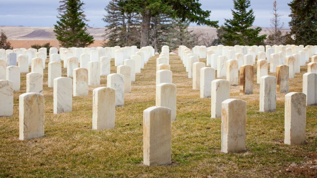 The memorial headstones of Montana, Little Bighorn Battlefield National Monument