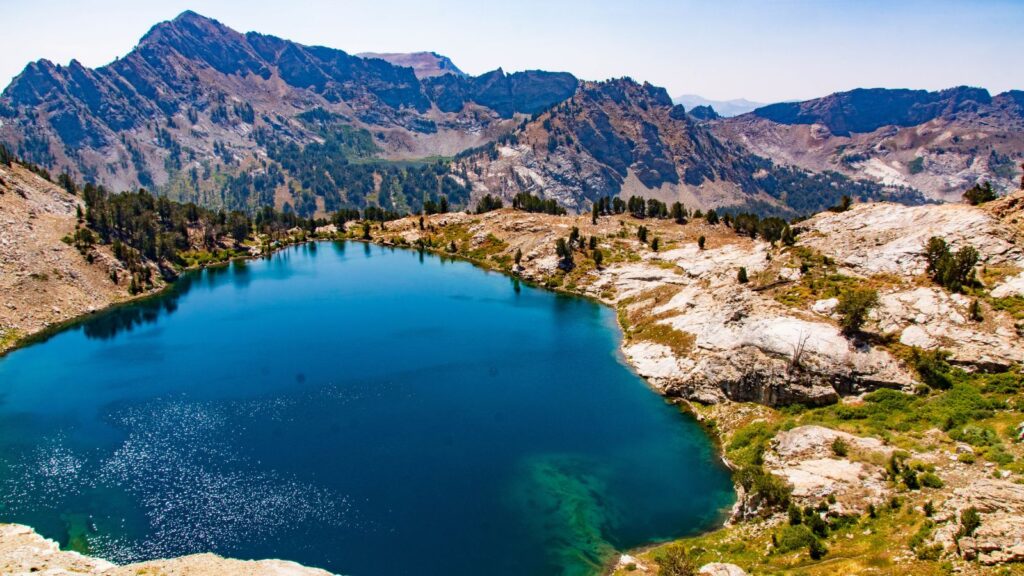 Beautiful blue of Nevada, Lamoille Lake in the Ruby Mountains