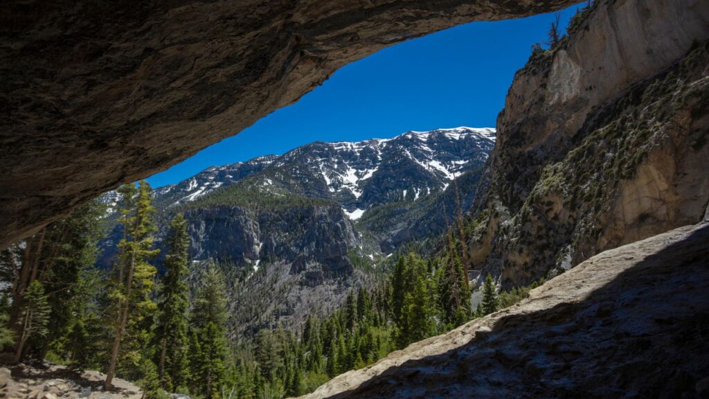 A view from a cave in Mount Charleston