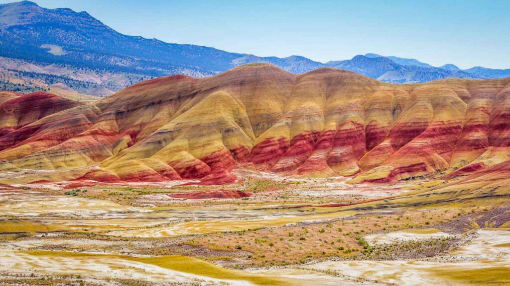 Painted hills colored layered in John Day Fossil Beds National Monument