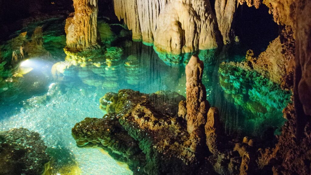 Underground lake in a cave in Tennessee USA