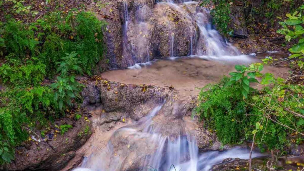 Gorman Falls in autumn. Colorado Bend State Park. Hill Country. Texas. USA