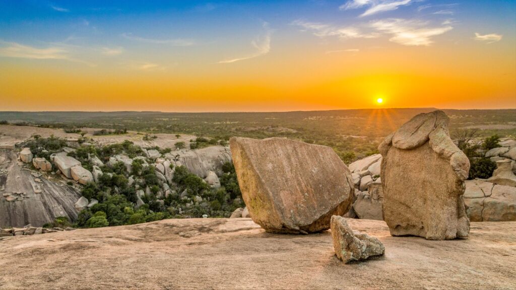 Sunset on Texas Enchanted Rock State Park