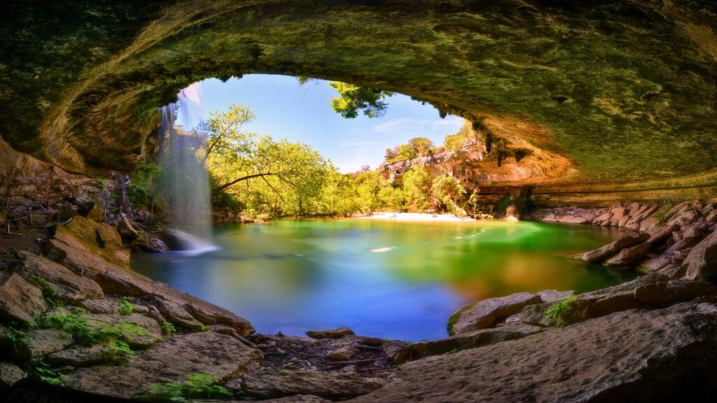 Texas, Panoramic View of Hamilton Pool, Austin