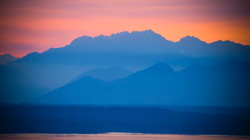 Breathtaking sunset in Puget Sound, Seattle