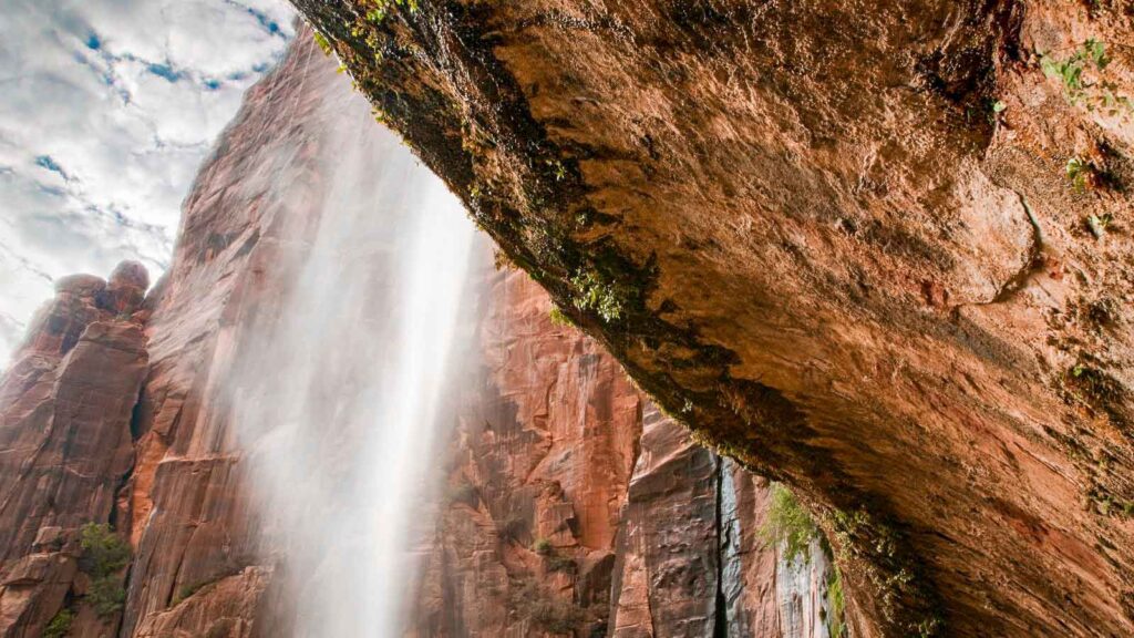 Waterfall over Weeping Rock in Zion