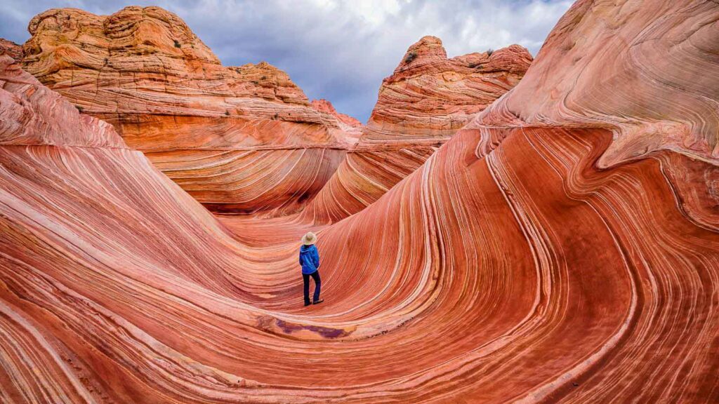 The smooth sandstone layers in Arizona The Wave Hike