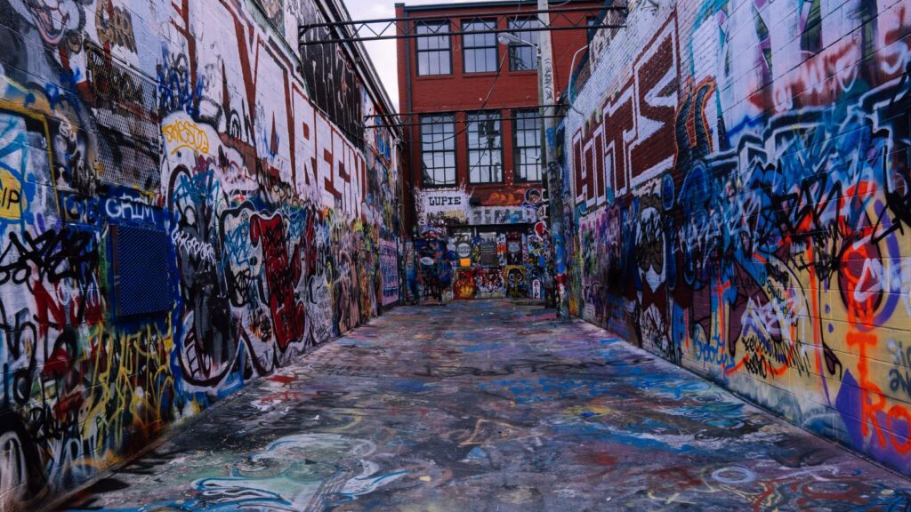 Graffiti Art on the Brick Walls in Baltimore