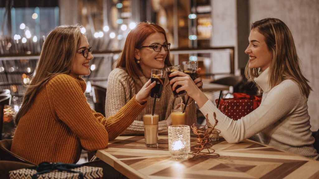 group of friends drinking sodas