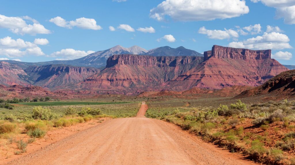 Straight Dirty Road on Castle Valley, Moab, Utah