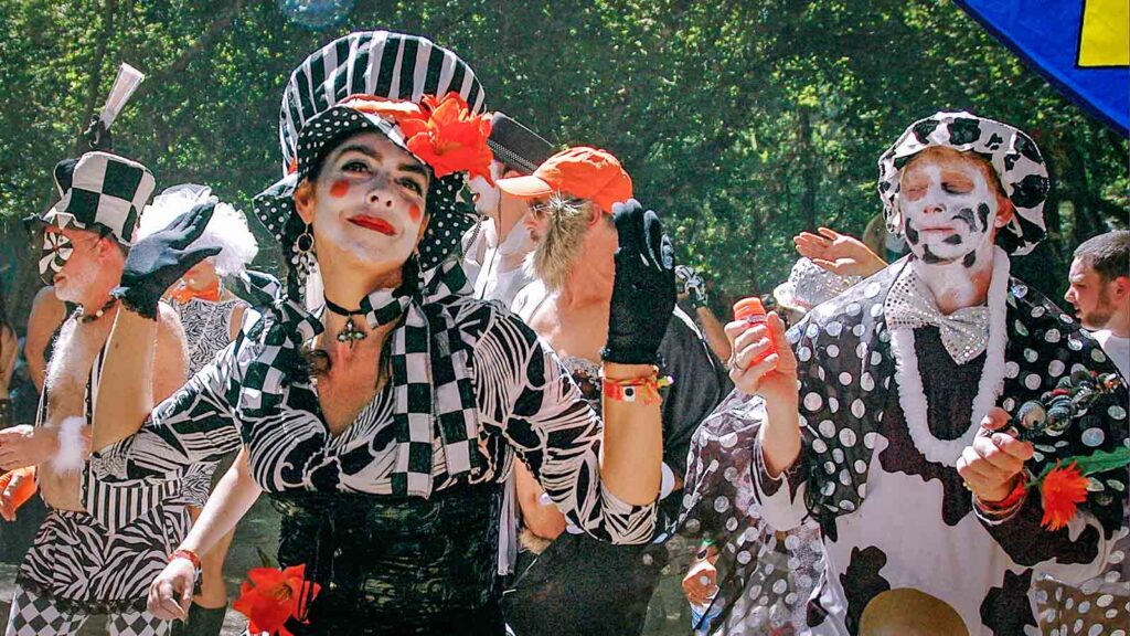 Women in costume at the Oregon Country Fair