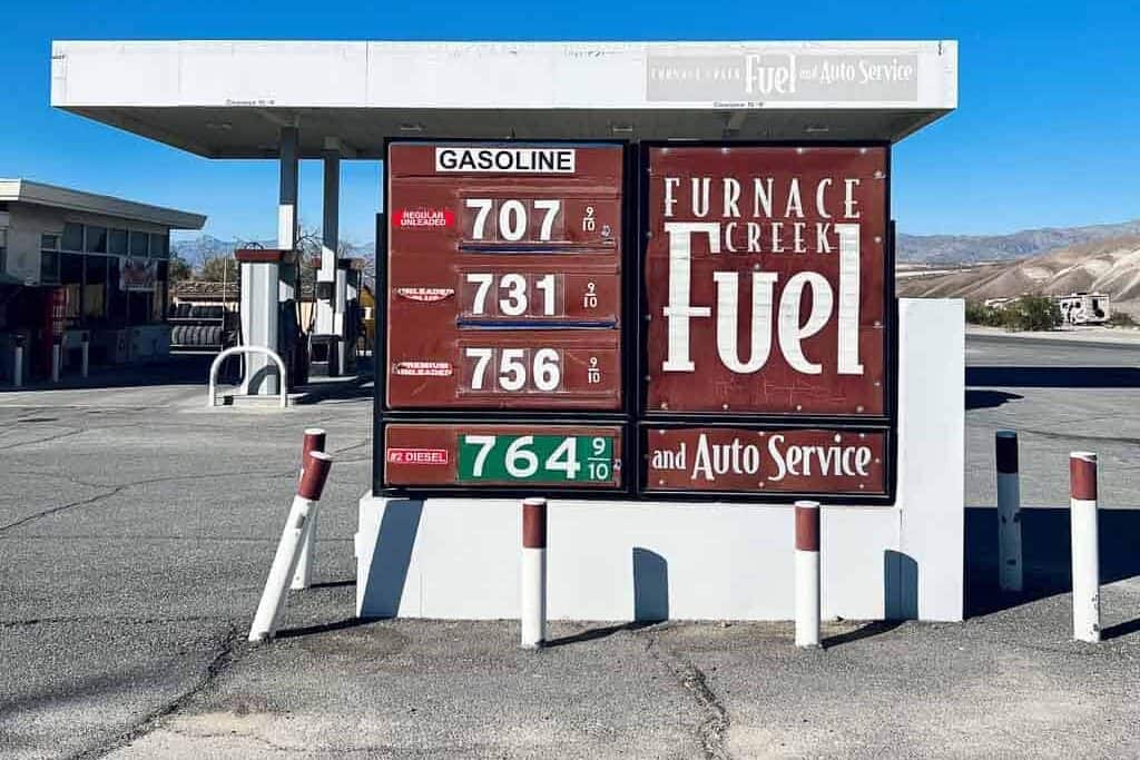 fuel prices at furnace creek death valley national park