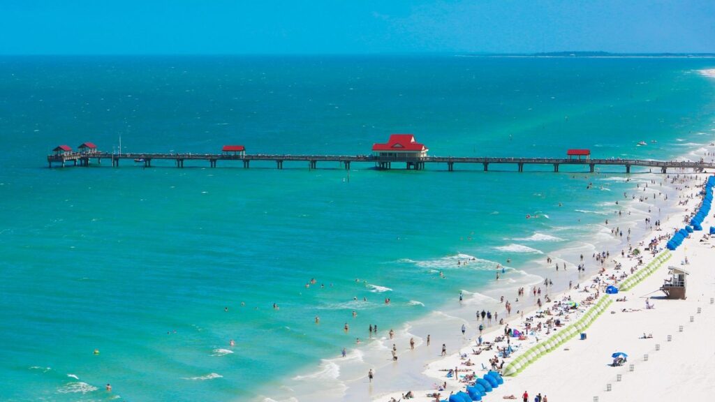 Florida, Clearwater Beach Aerial Pier