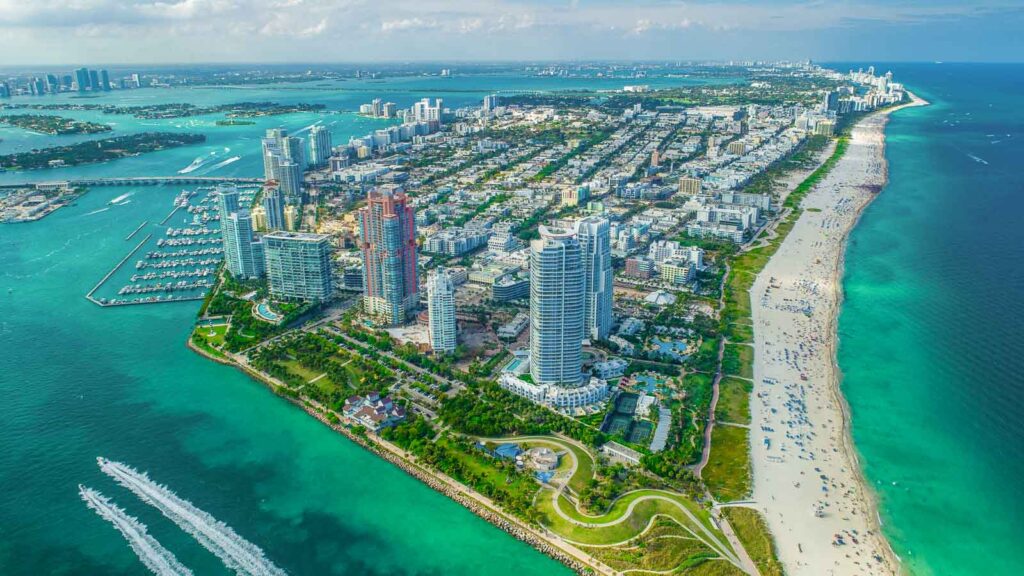 Florida, South Beach Miami Drone Aerial