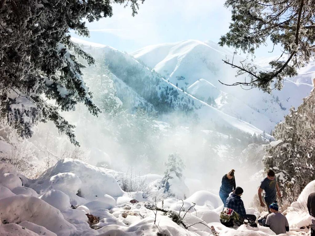 Idaho's Holdbug hot springs in winter snow