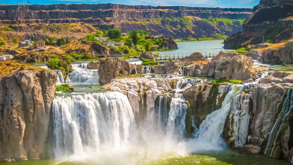 Spectacular aerial view of Shoshone Falls or Niagara of the West, Snake River, Idaho, United States.