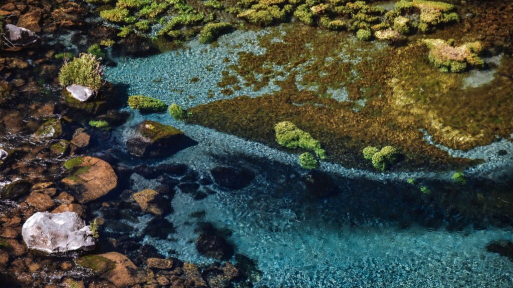 Turquoise blue pool in Idaho