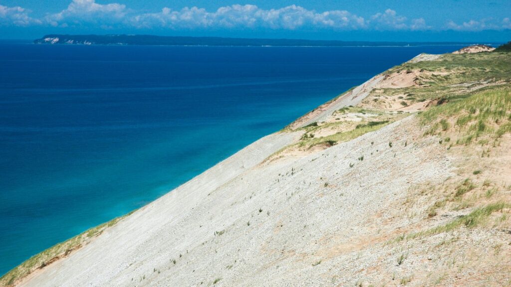 Michigan, Sleeping Bear Dunes National Lakeshore - Steep Dune & Distant Headland