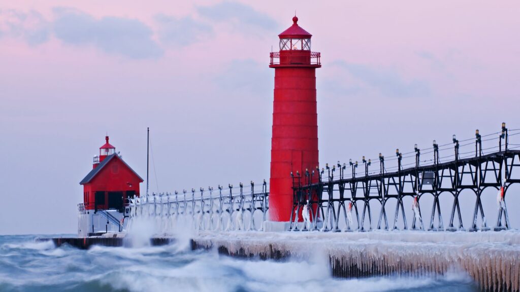 Michigan, Winter Grand Haven Lighthouse