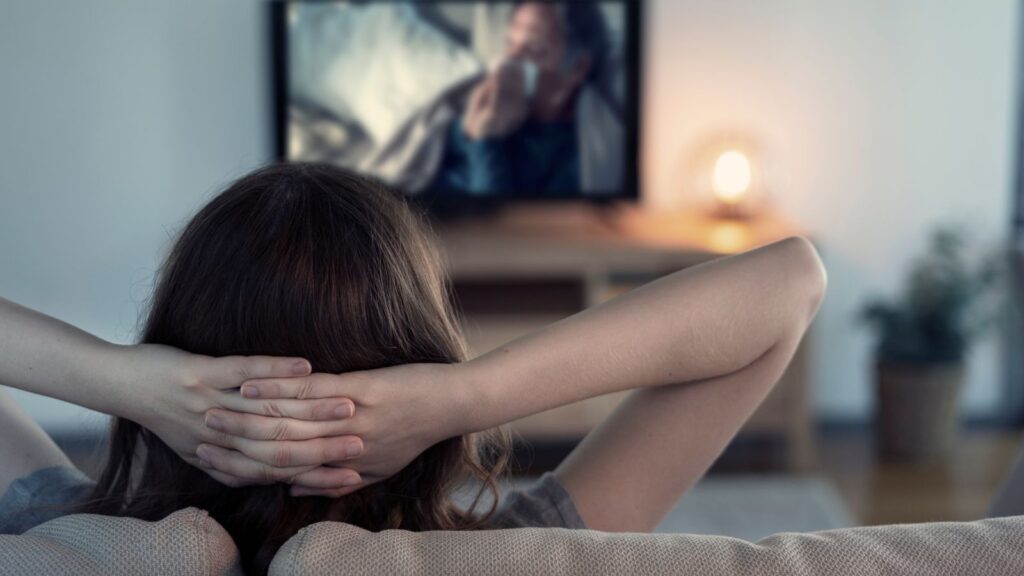 girl watching tv