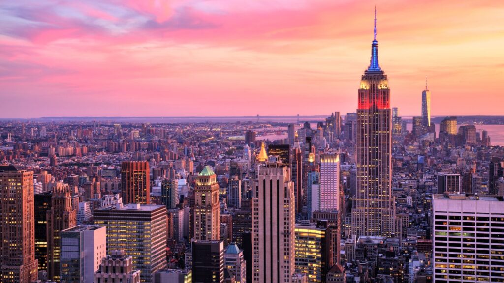 New York, Empire State Building NYC Sunset