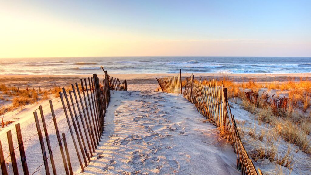 New York, Ponquogue Beach in the Hamptons