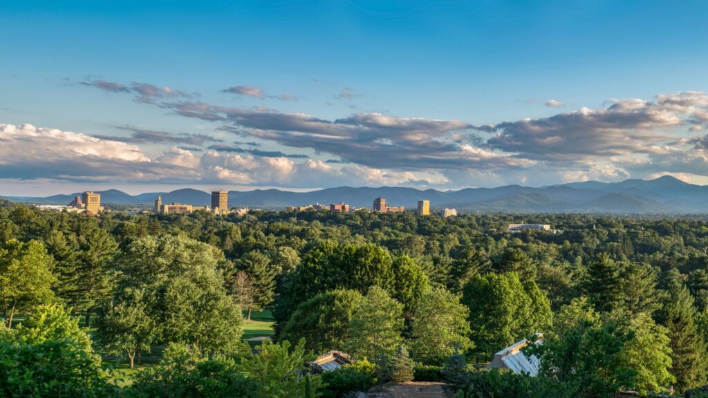 Downtown Asheville North Carolina Blue Ridge Mountains Panorama