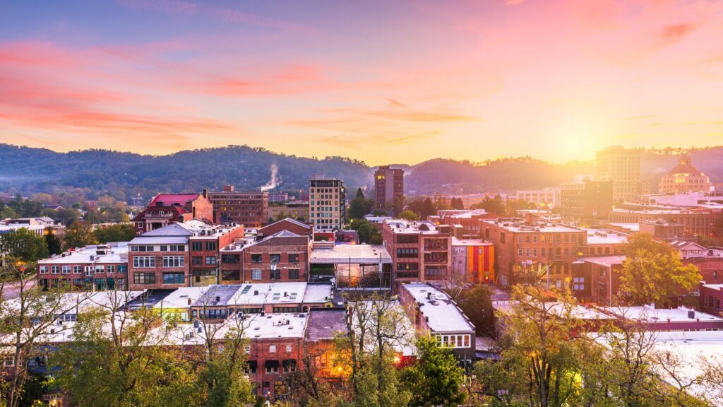 North Carolina, Asheville at sunset