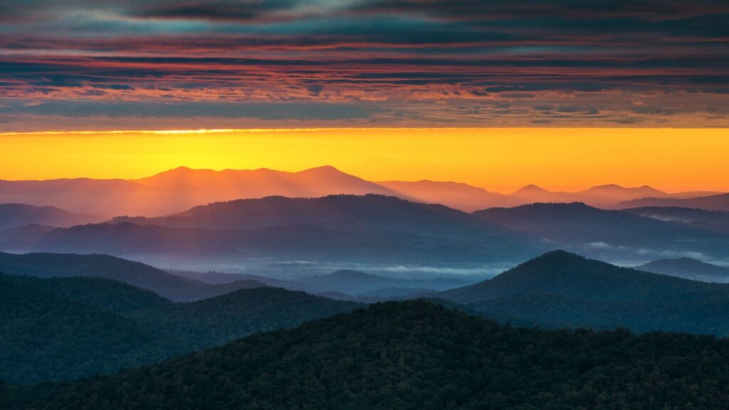 North Carolina Blue Ridge Parkway Sunrise Asheville NC