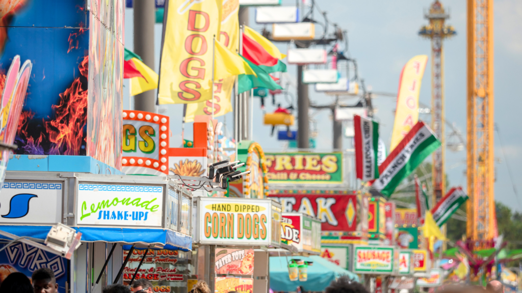 Texas, Dallas State Fair Midway shop signs