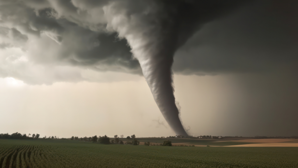 Tornado in Grey Sky Weather