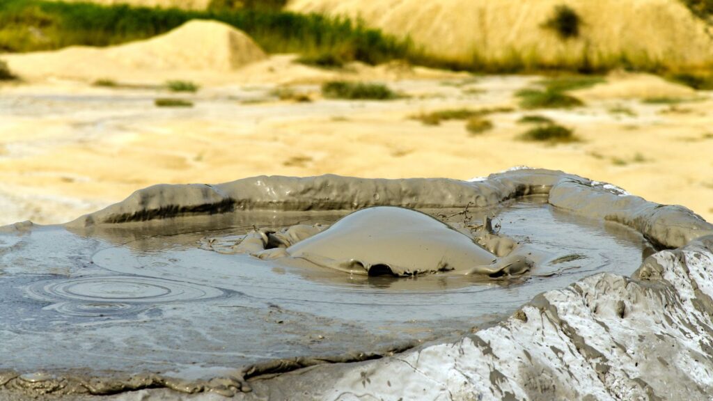 Yellowstone Mud Bubbling close-up