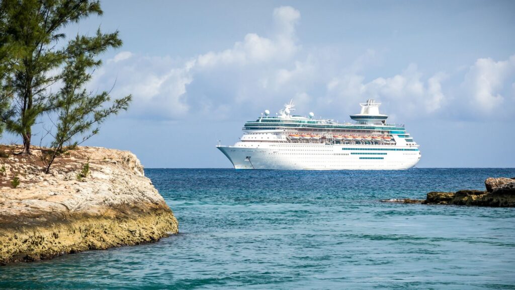 Alaska White Cruise Ship on Sea