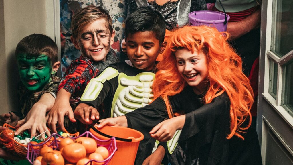 Group of Kids Trick Or Treat