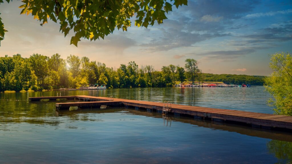 Pennsylvania, Lake Wallenpaupack from the shore of the Willsonville Recreation Area