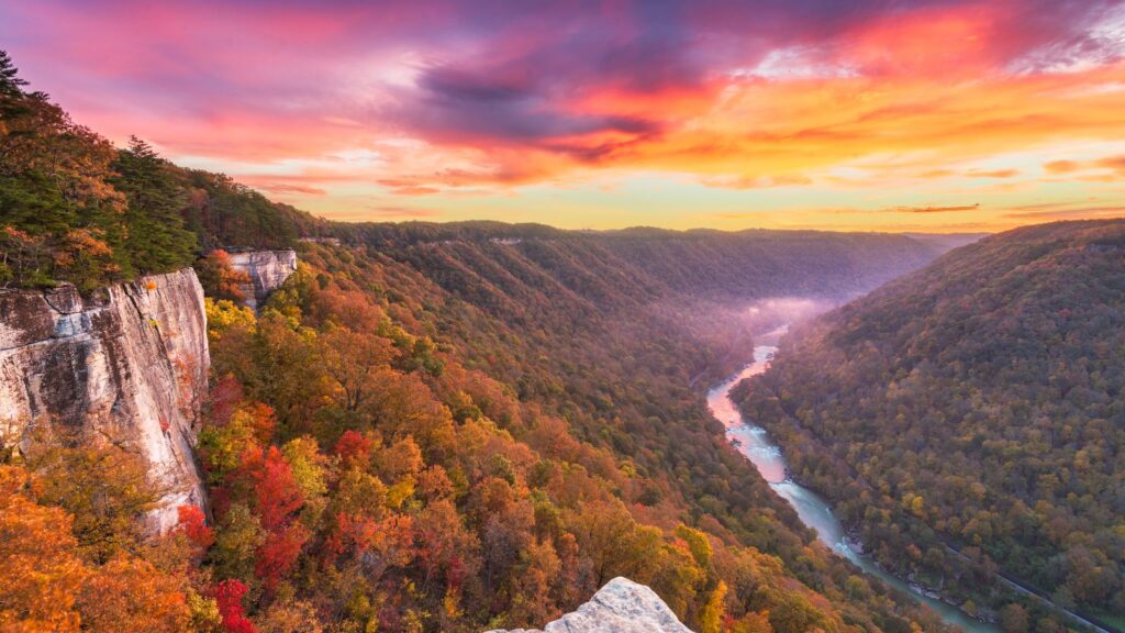 West Virginia, New River Gorge sunset