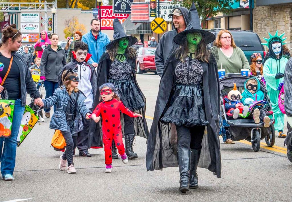 Witches at a halloween parade