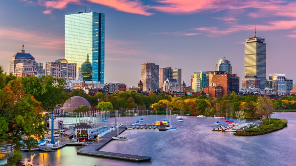 Boston, Massachusetts, Boston USA River Skyline