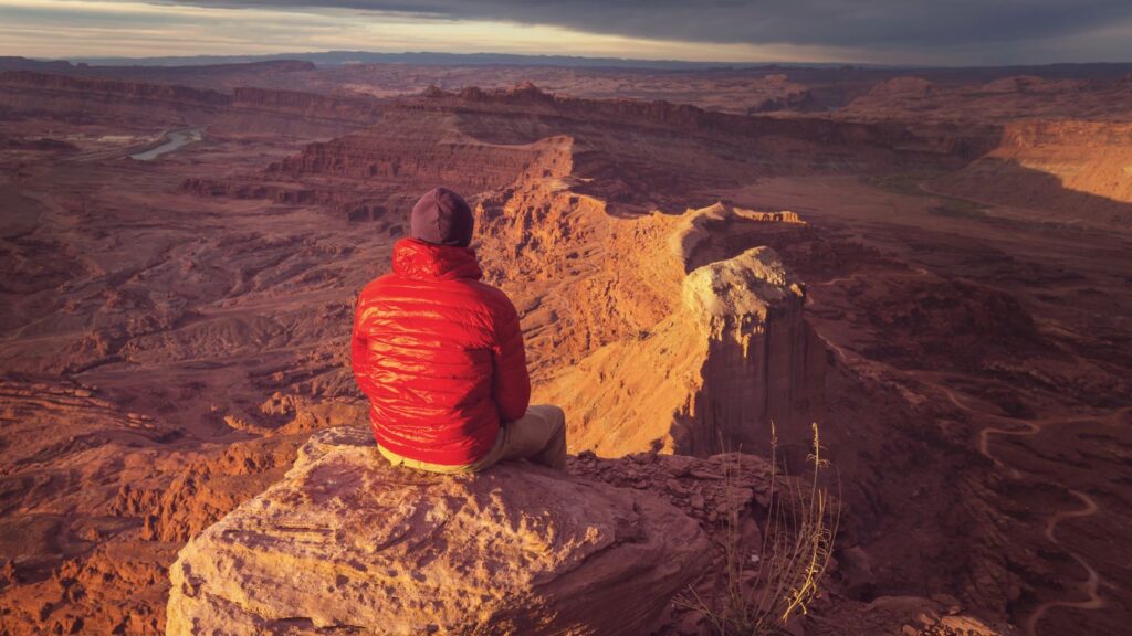 Canyonlands Aerial with hiker, Kamchatka Canva