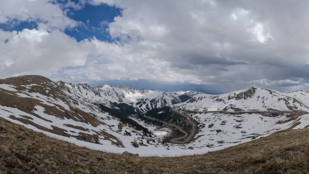 Panorama of Loveland Pass, Colorado. Georgetown. A-Basin. Loveland