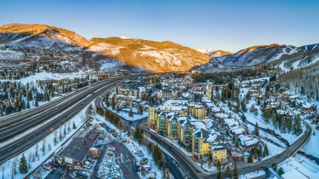 Vail, Colorado, USA Drone Skyline Aerial