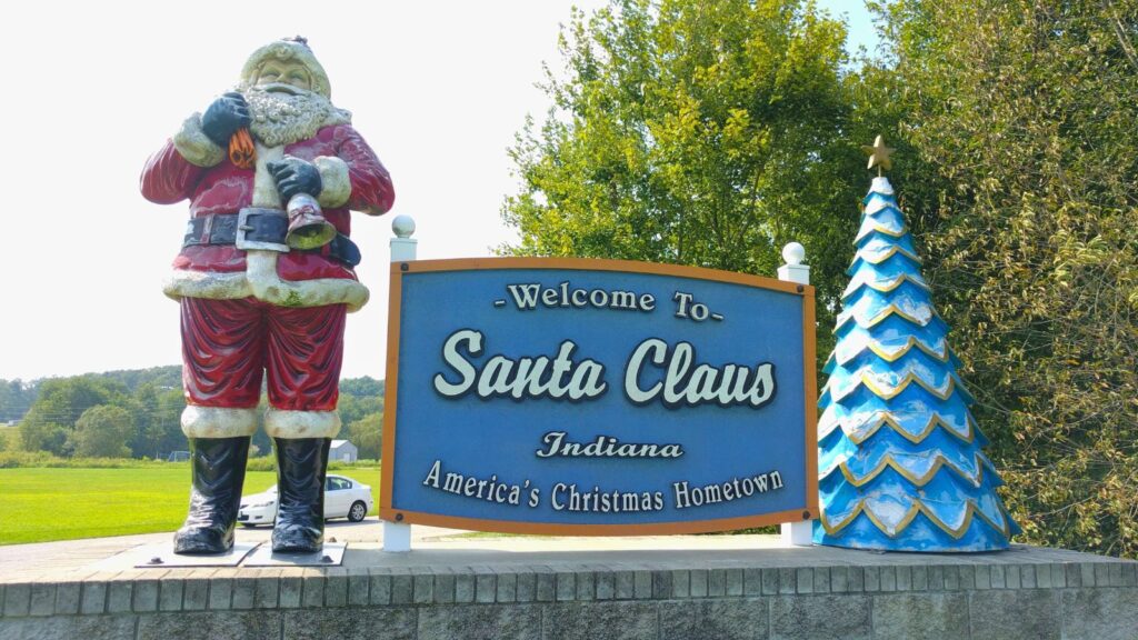 Indiana, Santa Claus Welcome Sign