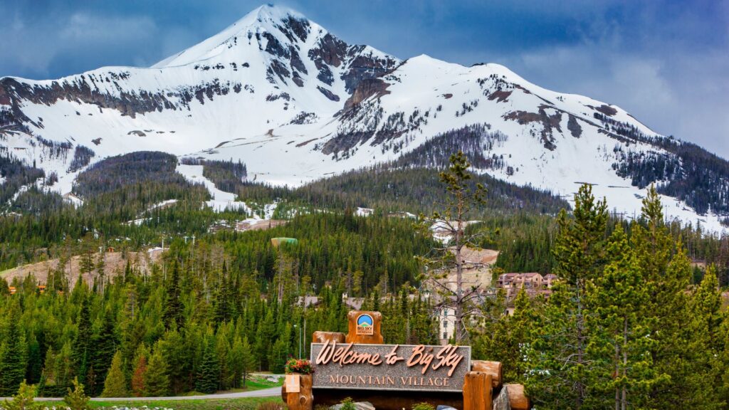 Montana, Welcome to Big Sky Mountain Village Sign