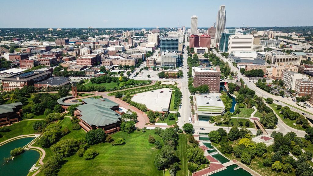 Downtown Omaha Nebraska Drone Photo