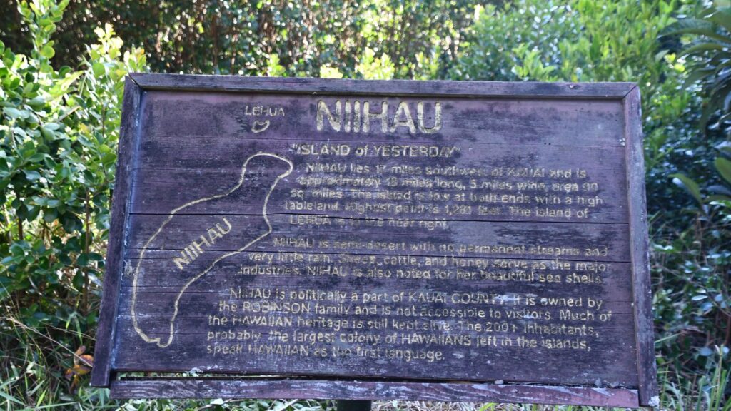 Niihau Viewpoint at Waimea Canyon State Park on Kauai Island in Hawaii