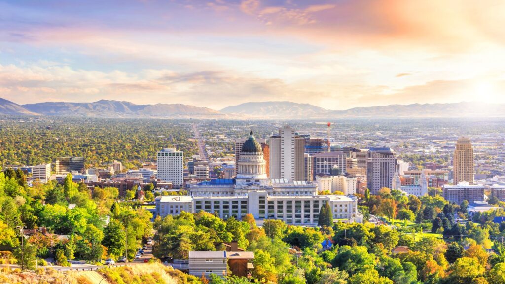 Salt Lake City, Utah at sunset