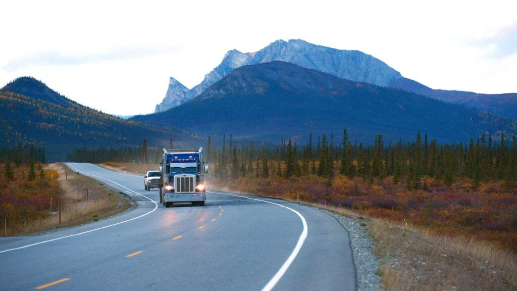 Alaska, Dalton Highway highway with vehicle on the road