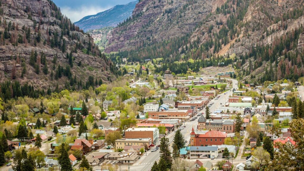 Colorado, panoramic view of beautiful Ouray