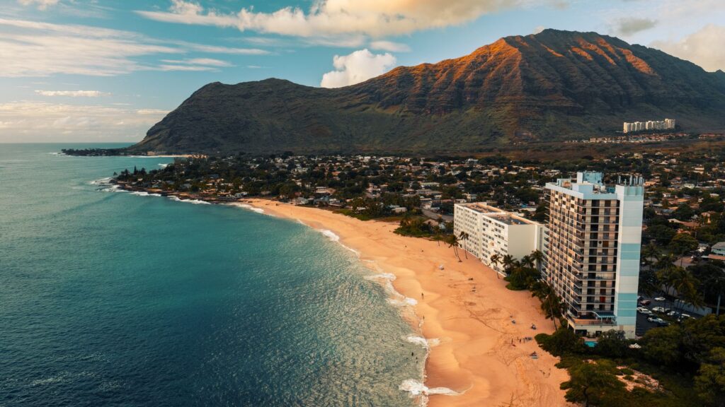Sandy beach on the West Shore of Oahu island, Hawaii